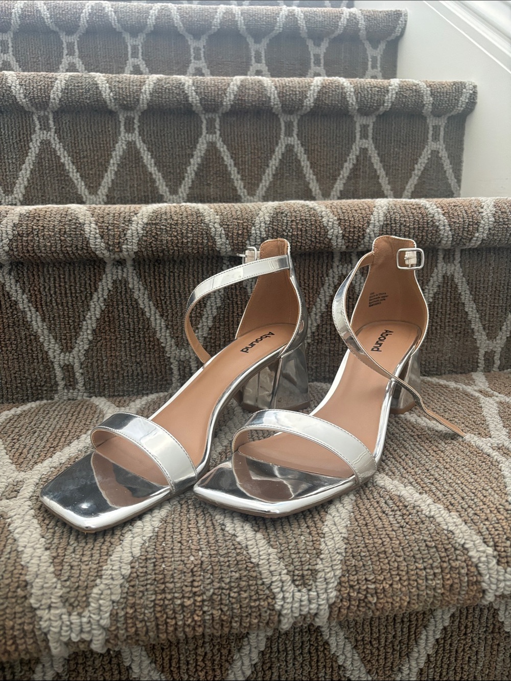 Abound Silver Metallic Block Heel Sandals